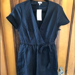 NWT Navy Linen Wrap Dress